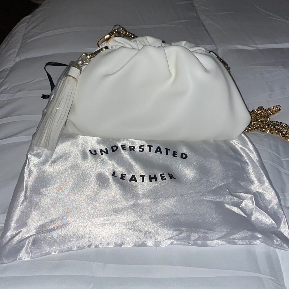 Understated Leather Crescent Clutch